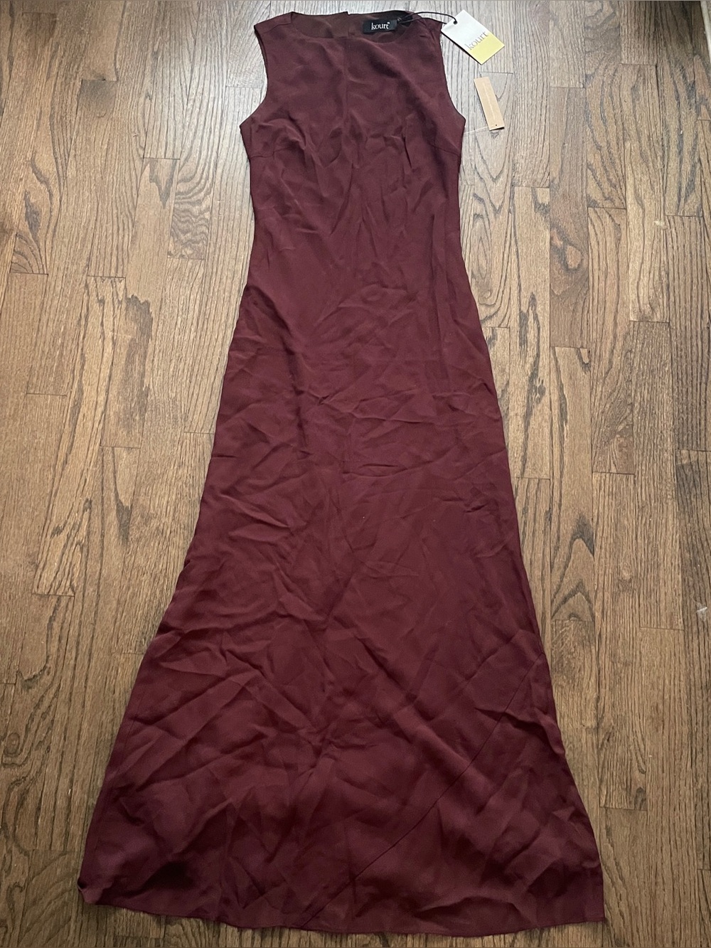 NWT Kourt Maxi Sleeveless Gala Fancy Burgundy Dress Women’s XS